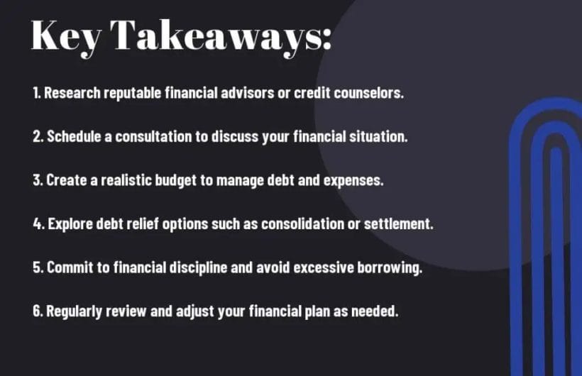 an image carrying tips on Professional Guidance to Address Financial Problems