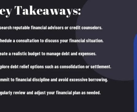 Slide displaying "Key Takeaways" for financial management with six bullet points.