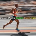 Marathon runner in motion symbolizing long-term investment success.