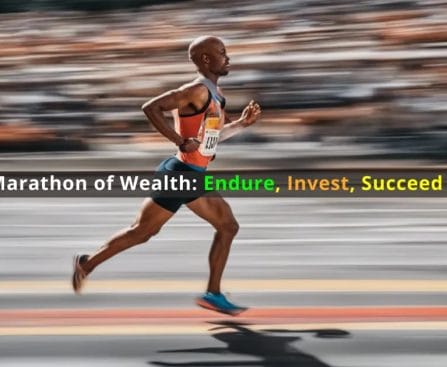 Marathon runner in motion symbolizing long-term investment success.